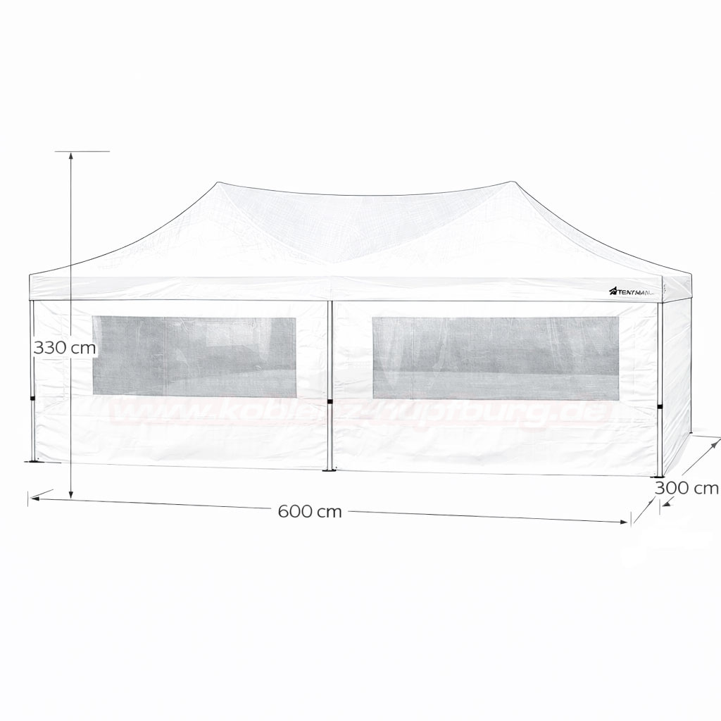 3x6m Faltzelt mit Seitenteilen