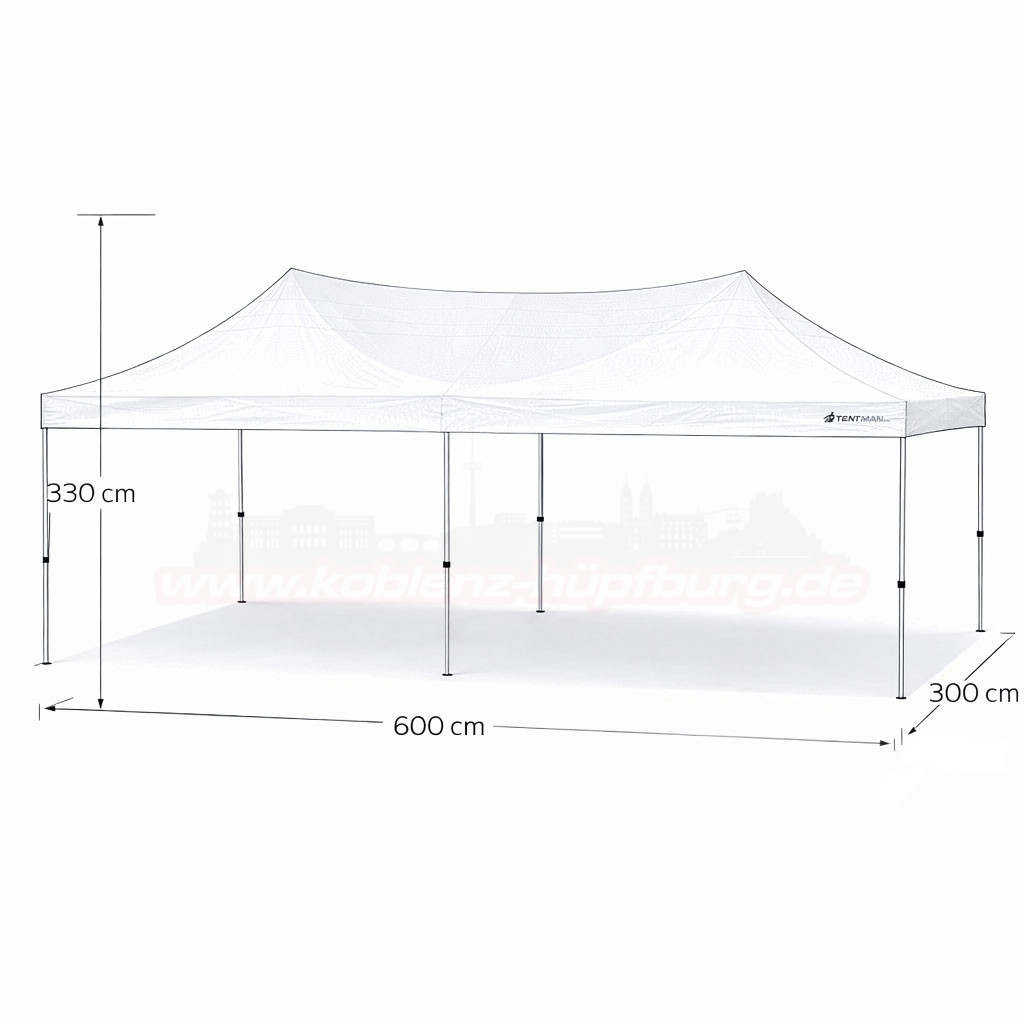 3x6m Faltzelt ohne Seitenteile