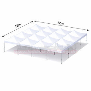 12x12m Abbildung Faltzelte Seitenansicht