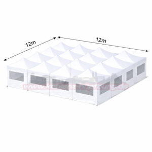 12x12m Faltzelt mit Seitenteilen