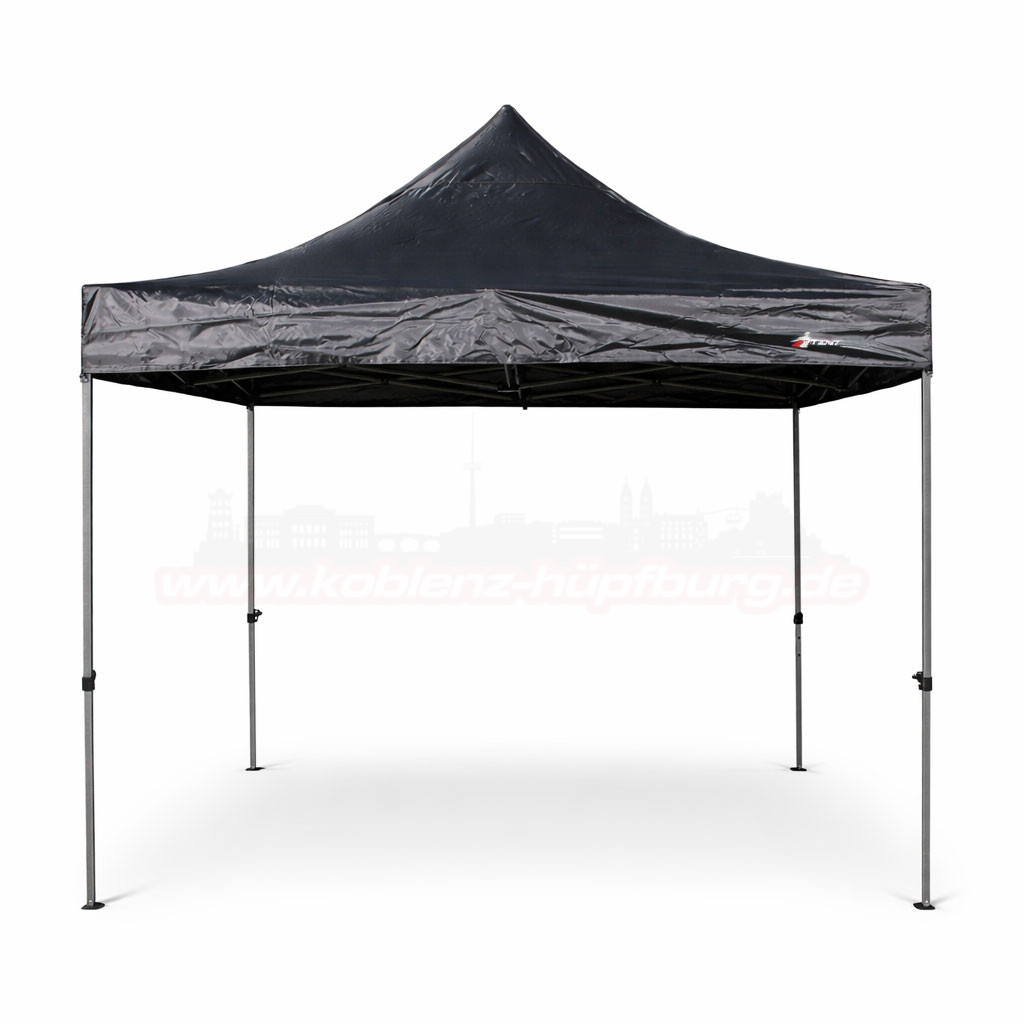 3x3m Faltzelt schwarz ohne Seitenteile