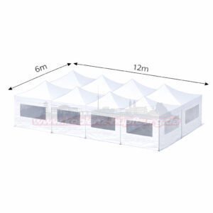 6x12m Faltzelt mit Seitenteilen