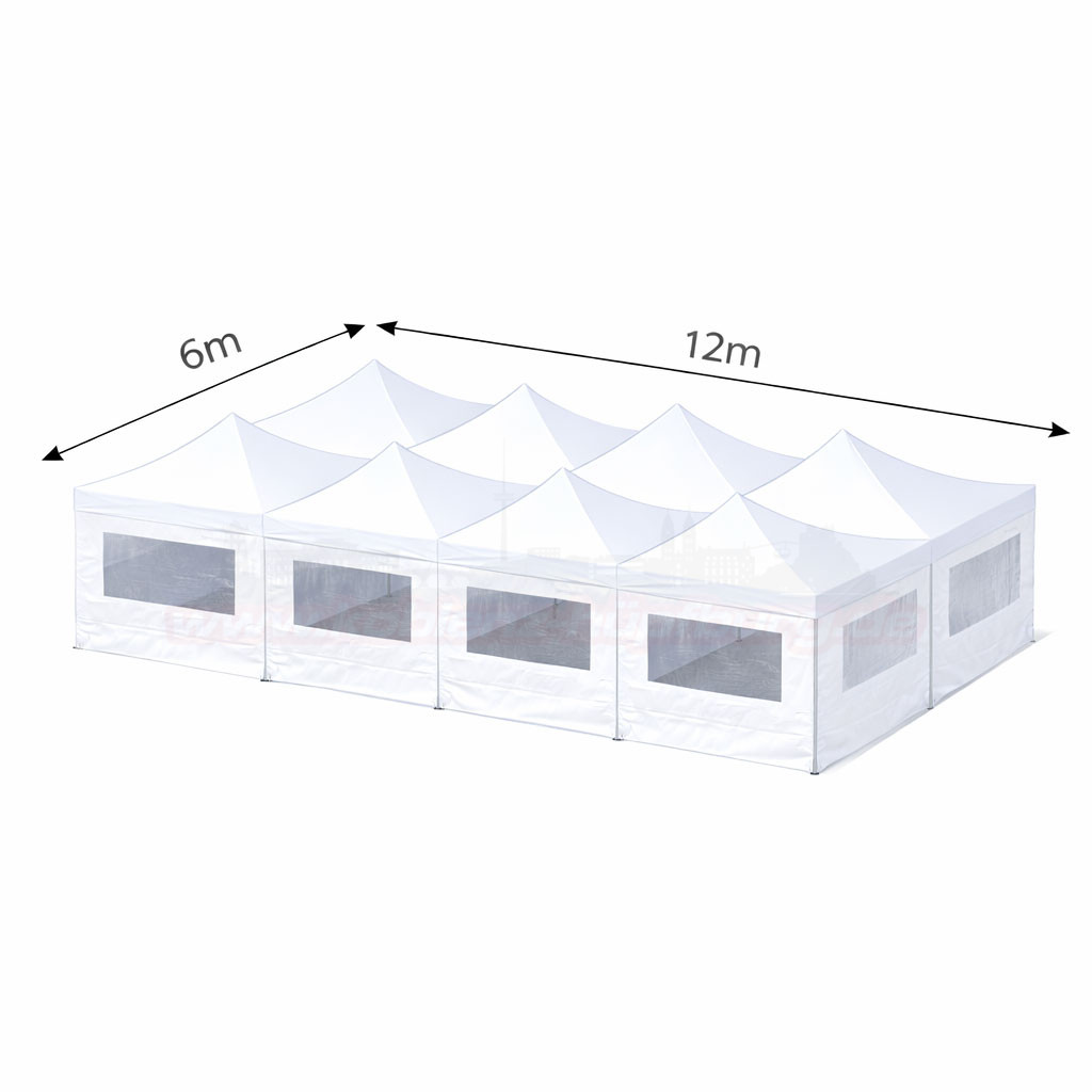 6x12m Faltzelt mit Seitenteilen