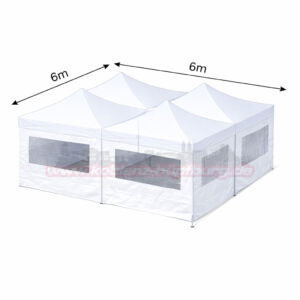 6x6m Faltzelt mit Seitenteilen