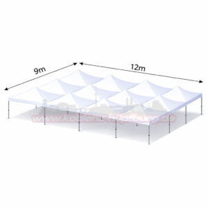 9x12m Abbildung Faltzelt Seitenansicht
