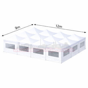 9x12m Faltzelt mit Seitenteilen