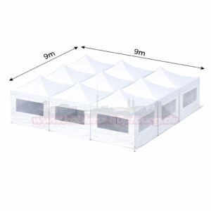 9x9m Faltzelt mit Seitenteile